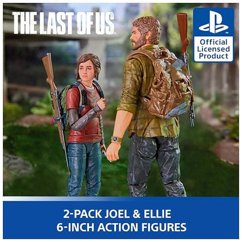 PlayStation The Last of US, 2-Pack 6” Joel & Ellie Action Figures with 19 Accessories, The Shapes Collection, for PS5 Fans & Collectors Ages 17+ thumbnail 3