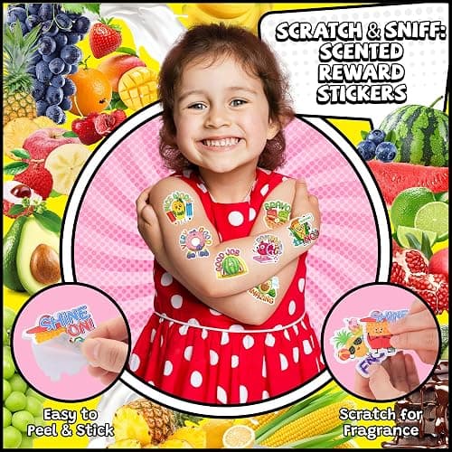 360PCS Scratch and Sniff Stickers, Large Scented Stickers for Kids | Single Smelly Incentive Motivationa, Bigger Prize for Student Teacher Classroom Must Haves, School Supplies, Reward Chart thumbnail 4