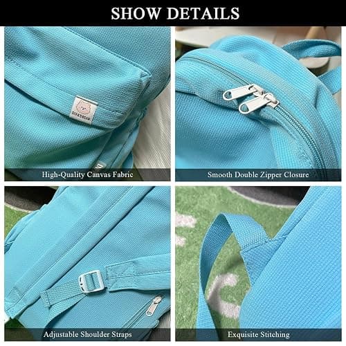 Extolove Cute Aesthetic Backpack Y2K Simple Solid Color Kawaii Backpacks Travel Laptop Backpack (Yellow) thumbnail 6