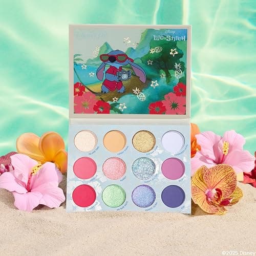 ColourPop x Stitch Beach Dreamin’ Eyeshadow Palette - Limited Edition 12-Shade Matte, Metallic & Pearlescent Glitter Eyeshadow Palette - High-Pigment Eye Makeup with a Long-Wearing Formula (0.48 oz) thumbnail 6