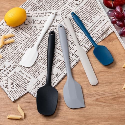 Silicone Spatula Set, 5 Piece Food Grade Rubber Spatulas for Baking, Cooking, and Mixing High Heat Resistant Non Stick Dishwasher Safe BPA-Free (Multicolor2) thumbnail 2