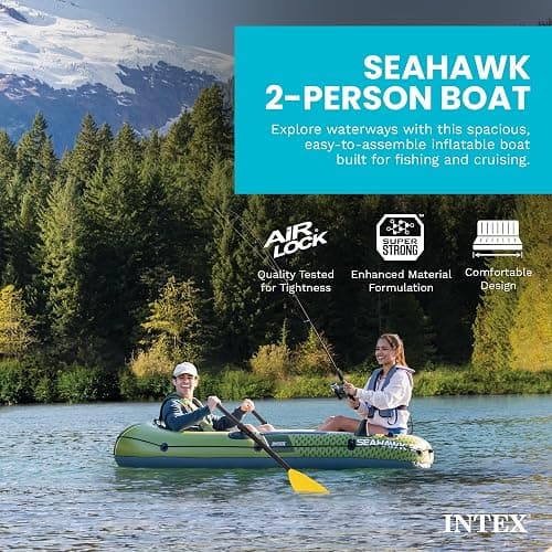 INTEX Seahawk Inflatable Boat Series: Includes Boat Oars and High-Output Pump - Fishing Rod Holders - Gear Pouch thumbnail 4