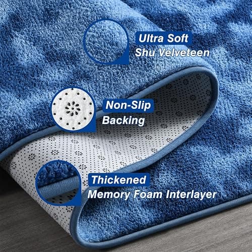 Soft Area Rugs for Living Room, 4 x 6 Ft Thickened Memory Foam Rug for Bedroom, Non-Slip Tie-Dyed Indoor Floor Carpet for Boys Girls Room Nursery Home Decor, Royal Blue thumbnail 6