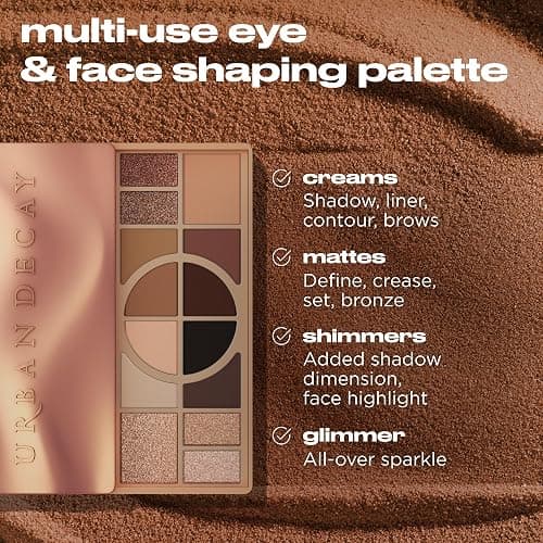 Urban Decay Naked Shaped Eyeshadow Palette - Multi-Use Neutral Eye & Face Palette, 14 Crease & Transfer-Resistant Shades, Up to 16HR Wear, Sculpting Creams, Defining Powders, Shimmer Highlighters thumbnail 4