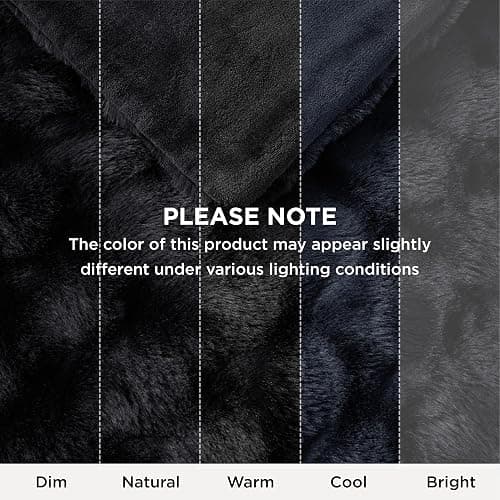 Bedsure GentleSoft Fluffy Faux Fur Throw Blanket for Couch, Soft Fuzzy Bubble Blanket Home Decor Gifts for Bedroom Living Room, Thick Warm Furry Cozy Gifts for Women, Black, 50x60 Inch thumbnail 9
