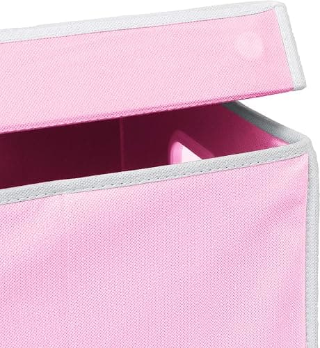 Simple Houseware Foldable Laundry Hamper Basket with Lid, Pink | with Handles for Bedroom, Laundry Room, Bathroom thumbnail 5