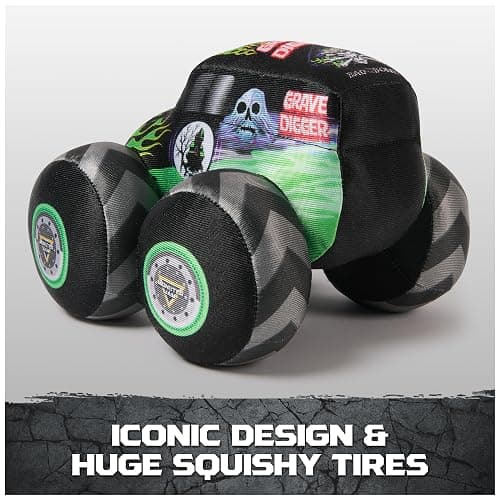 Monster Jam Grave Digger 7-Inch Plush Truck with Lights & Sounds | Includes 1 Plush Truck, Soft Body with Squishy Tires, Cuddly Pretend Play, Toys for Ages 3 and Up thumbnail 5