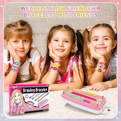 Dpai Friendship Bracelet Making Kit for Girls,DIY Arts and Crafts Toys,Jewelry String Maker Kit,The Best Birthday Gifts Ideas for Girls 6 7 8 9 10 11 12+ Years Old（Pink） thumbnail 7