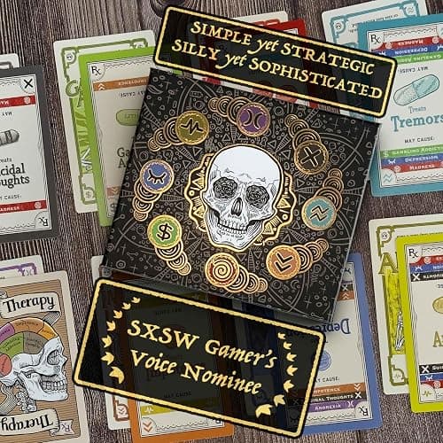 Pillbox Games Side Effects | Strategic Take that Card Game of Therapy, Medication, Disorder Cards & Chaotic Interaction | Stylish Art Game for 2–8 Players Ages 14+ | 10–30 Minute Playtime thumbnail 6