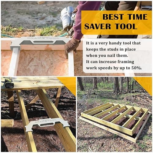Framing Tools,16 Inch On-Center Stud Layout Tool,100% Cast Aluminum Framing Spacing Tool,Premium Wall Stud Framing Tool,Precision Measurement Jig Tool For Framing Wall thumbnail 6