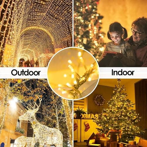 Extra-Long 300LED Christmas Lights Outdoor Indoor, Upgraded Warm White String Lights for Bedroom, Waterproof 13 Modes Plug in Twinkle Fairy String Lights for Home Party Wedding Garden (Warm White) thumbnail 6