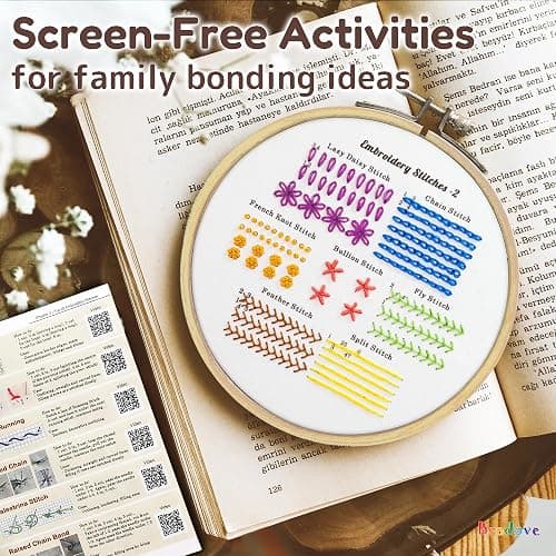 Bradove Classic Embroidery Stitches Practice Kit, Embroidery Kit for Beginners, Beginner Embroidery Kit for Adults, Hand Embroidery Kit for Kids, Stitches Kit thumbnail 9
