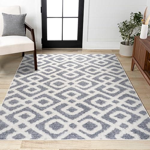 JONATHAN Y Trellis High-Low Cream/Gray Indoor Area Rug 4X6 ft, Astrid Retro for Living Room, Bedroom, Kitchen, Office, Easy-Cleaning, High Traffic, Pet-Friendly, Non-Shedding SNT103B-4 - Image 1