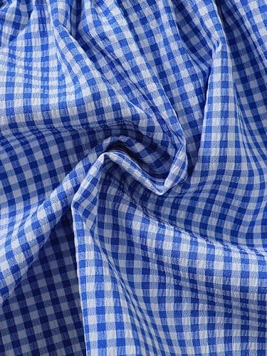 Ecolala Girls Gingham Cami Tank Tops Plaid Spaghetti Strap Peplum Top with Fixed Bow for Beach Vacation thumbnail 6