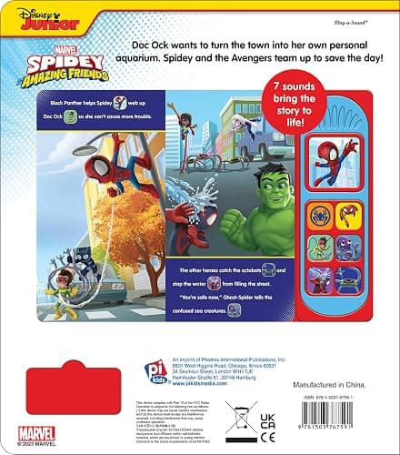 Marvel Spider-man - Spidey and his Amazing Friends – Spidey Makes a Splash Sound Book - PI Kids thumbnail 2