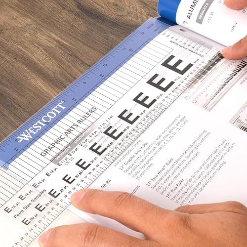Westcott GA-96 Computer Point & Pica Ruler, Transparent Graphic Arts Ruler, 12 Inch thumbnail 5