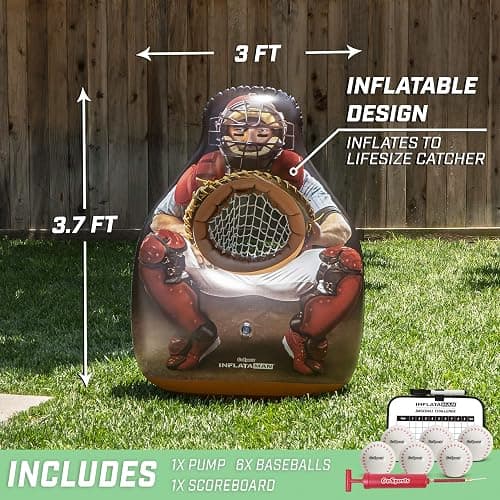 GoSports Inflataman Baseball Toss Challenge - Inflatable Catcher Strike Zone Pitching Game thumbnail 4