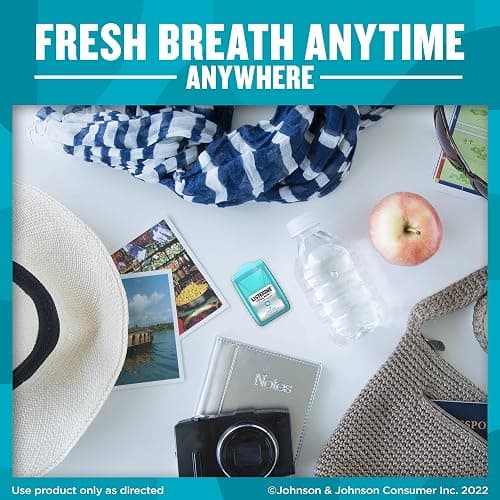 Listerine PocketPaks Cool Mint Breath Strips, Portable Pocket-Sized Oral Care Mouth Freshener, Dissolving Strips Kill 99% of Bad Breath Germs, Sugar Free, 3 x 24-Strip Packs thumbnail 7