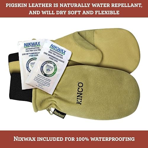 Kinco - Premium Leather Work and Ski Mitt with Nikwax Waterproof Wax, (901T) - Small (Pack of 1) - Pigskin thumbnail 3