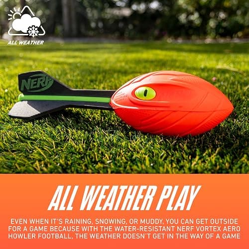 Nerf Vortex Aero Howler Foam Ball, Classic Long-Distance Football, Flight-Optimizing Tail, Whistling Sound, Indoor & Outdoor Fun, Christmas Stocking Stuffers for Kids thumbnail 6
