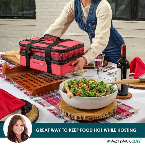 Rachael Ray Expandable Insulated Casserole Carrier for Hot or Cold Food, Thermal Lasagna Lugger Tote for Potluck, Parties, Picnic, and Cookouts, Fits 9" x 13" Baking Dish thumbnail 6