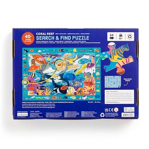 Mudpuppy Coral Reef — 64 Piece Search & Find Puzzle Featuring Diverse Marine Animals and Over 40 Hidden Images to Find for Ages 4+ thumbnail 3