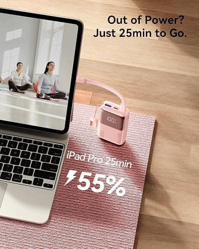 INIU Power Bank, 45W 10000mAh Mini Powerbank für Laptop, Mit Starkem USB-C Kabel, High-Speed portables Ladegerät USB C In&Out, Akkupack für iPhone 16/15/14/13, Samsung, Google, MacBook, iPad und mehr thumbnail 5