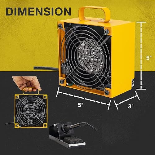 KOTTO Solder Smoke Absorber Remover Fume Extractor Smoke Prevention Absorber DIY Working Fan for Soldering Station (Yellow) thumbnail 3