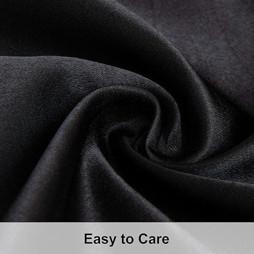 NTBAY 2 Pack Satin Standard Pillowcases for Hair and Skin, Luxurious and Silky Pillow Cases with Envelope Closure, 20x26 Inches, Black thumbnail 3