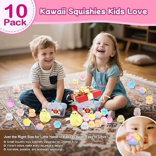 10 Pack Taba Squishy Toys Set with Toy Box & Cute stickers, Kawaii taba Squishies Stress Relief Toys Party Favors for Kids 4-8 8-12, Squishy Fidget Toys for Kids , Birthday Xmas Gifts for Girls Boys thumbnail 3