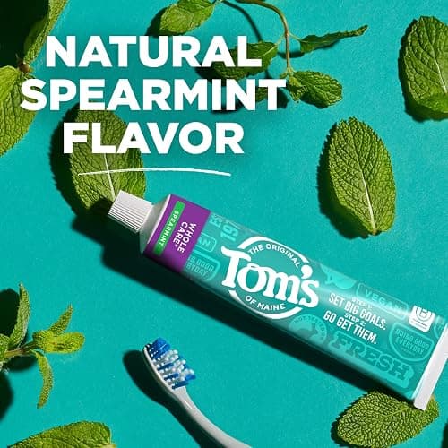 Tom's of Maine Whole Care Natural Toothpaste with Fluoride, Spearmint, 4 Ounce (Pack of 3), (Packaging May Vary) thumbnail 6