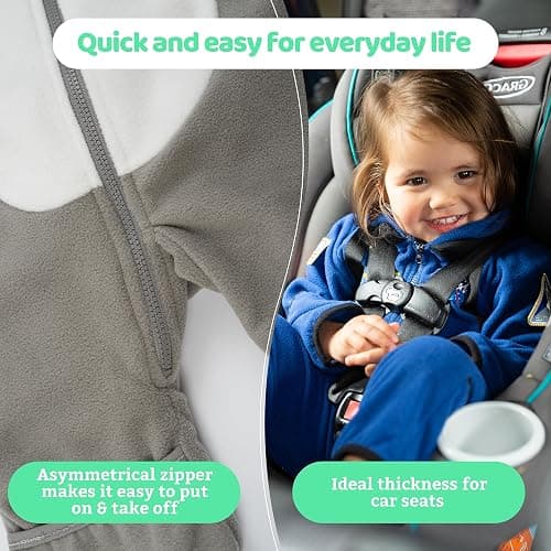 Cuddle Club Fleece Baby Bunting Bodysuit with Hood, Convertible Mittens & Booties, Car Seat Friendly, Soft & Warm, Easy Zip thumbnail 4