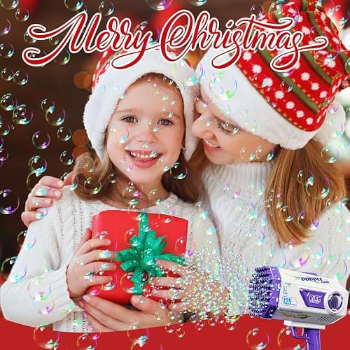 Deserthome Bubble Gun, 125 Holes Bubble Machine Gun, Bubble Blaster Gun for Kids, Rechargeable Bubble Gun with Bubble Solution, Easter Toy Party Favors Bubble Maker for Wedding Birthday (Purple) thumbnail 3