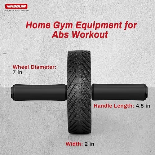 Vinsguir Ab Roller Wheel - Ab Workout Equipment for Difficult Abdominal & Core Strength Training, Home Gym Fitness Equipment, Exercise Wheel for Men Women (Black) thumbnail 5