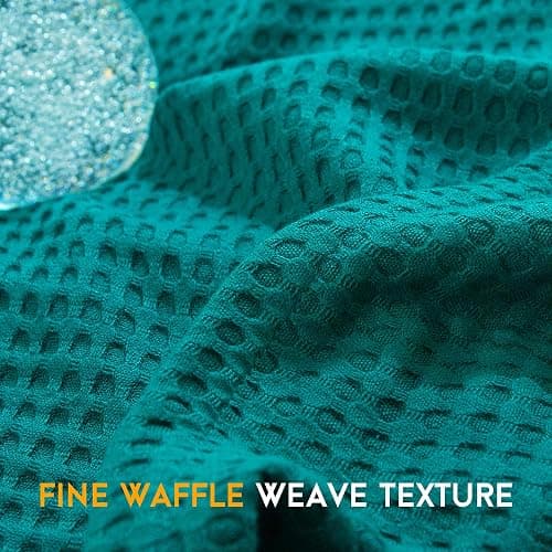 AmyHomie Cooling Blanket King Size, 100% Rayon Derived from Bamboo, Cool Summer Blanket for Hot Sleepers Soft Comfy Waffle Lightweight Blankets for All Seasons(Teal, 108×90in) thumbnail 3
