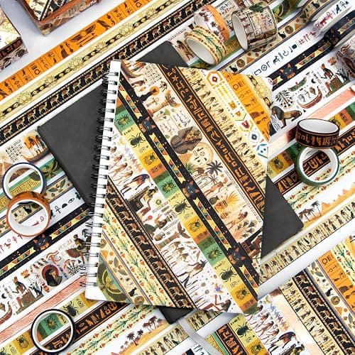 Mooker 16 Rolls Washi Tape Set - Decorative Tape Egyptian Style, Craft Tape for Journaling Supplies, Scrapbooking Supplies, Journaling Supplies, DIY Crafts, Junk Journal Supplies, Scrapbook Paper thumbnail 4