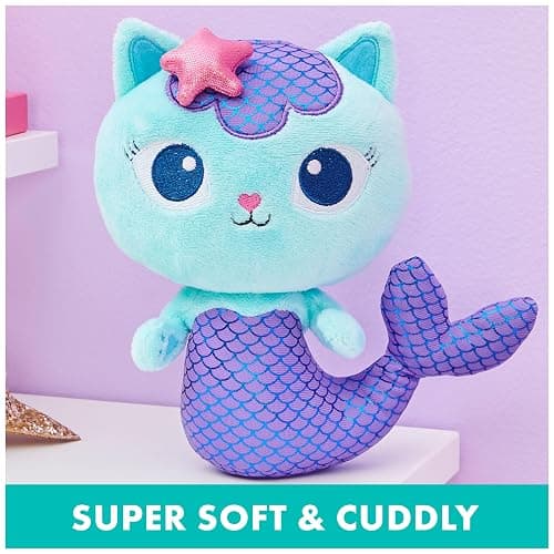 Gabby’s Dollhouse, 8-inch MerCat Purr-ific Plush Toy, Kids Toys for Ages 3 and up - Mercat thumbnail 3