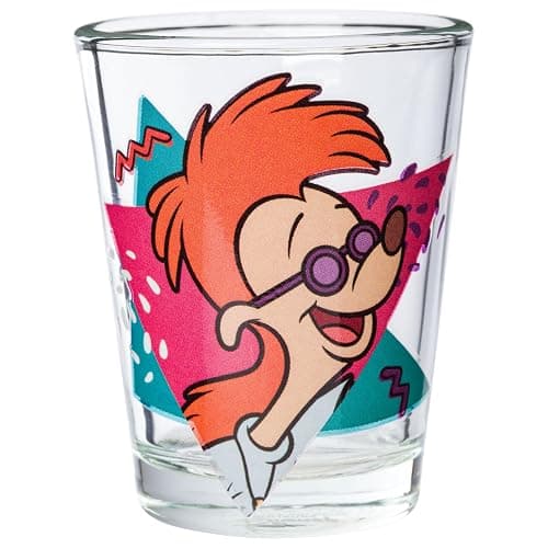 Silver Buffalo Disney A Goofy Movie Featuring Goofy, Max Goof, Roxanne and Bobby Zimuruski 4 Pack Mini Glass Set, 1.5 ounces thumbnail 5