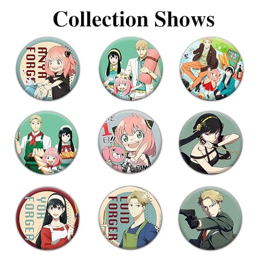 Punchi Cute Anime Button Pins (9 Pcs 1.73 inch) Cute Spy Anime Merch Party Supplies Cosplay School Backpack Bag Accessories Gift for Teens thumbnail 2