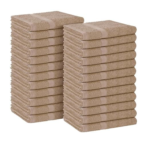 Avalon Towels Salon Towel - Beige Hand Towels Bulk Pack of 24 - 100% Cotton Absorbent Spa, Facial & Gym Towel for Working Out - 16x27 Inches (Not Bleach Proof) - Image 1