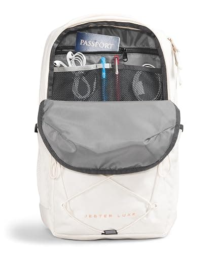 THE NORTH FACE Women's Jester Luxe Everyday Laptop Backpack, Gardenia White/Burnt Coral Metallic, One Size thumbnail 5