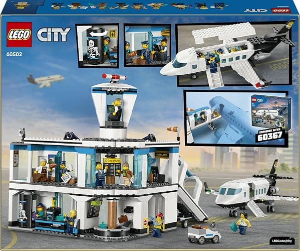 LEGO City Flughafen mit Flugzeug - Spielzeug Miniatur Modellbau mit Terminal, Flugzeug, Schlepperfahrzeug, Fluggastbrücke, 9 Minifiguren & Zubehör - Geburtstagsgeschenk für Jungen ab 8 Jahren - 60502 thumbnail 12