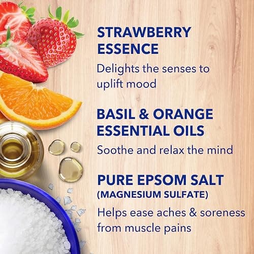 Dr Teal's Epsom Salt Magnesium Soak, Strawberry Serenade with Basil & Orange, 3 lbs thumbnail 4