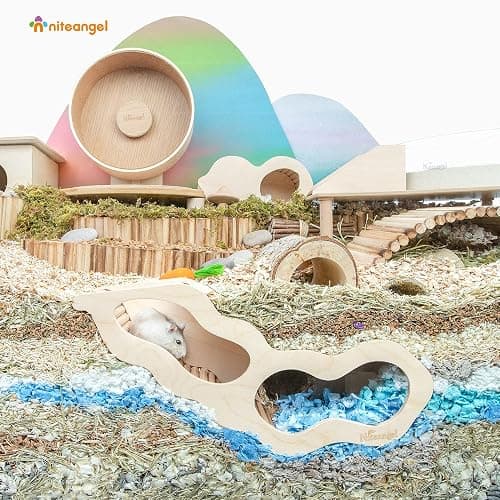 Niteangel Hamster House w/Climbing Ladder for Hamsters Gerbils Mice or Similar-Sized Pets (Secret Peep Tunnel Hamster Hut) thumbnail 3