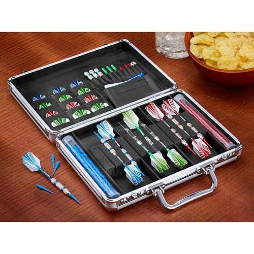 Casemaster Legion Aluminum Dart Case Holds 9 Steel Tip and Soft Tip Darts with Extra Space to Keep Flights in Shape, and Numerous Pockets and Tubes for Storage of Accessories thumbnail 2