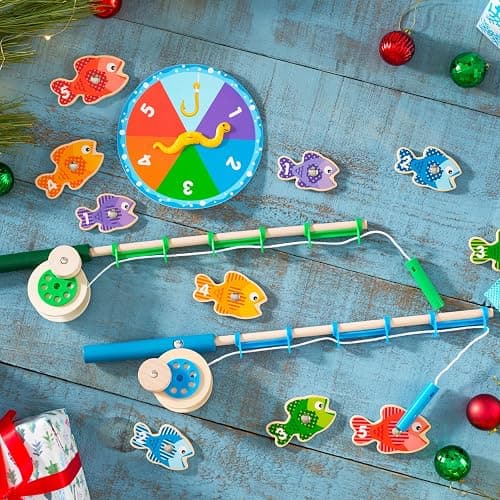 Melissa & Doug Catch & Count Wooden Fishing Game With 2 Magnetic Rods thumbnail 9