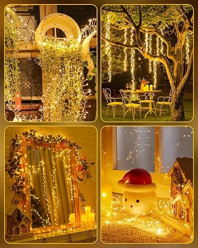 Fairy Lights Battery Operated, 60 LED Fairy String Lights Waterproof Silver Wire 5 Feet Firecracker Starry Light for DIY Wreath Home Wedding Party Bedroom Mason Jar Holiday Christmas Decorations thumbnail 5