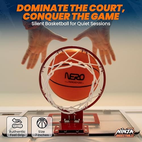 NERO SPORT Ninja Silent Basketball- Soft Foam Indoor Hoop Play | Soundless Ball for Quiet Dribbling and Indoor Training thumbnail 5