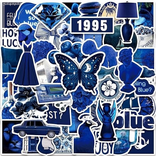 50Pcs Cute Blue Girl Stickers Waterproof Vinyl Y2K Blue Aesthetic Decals for Bike Water Bottles Laptop Bicycle Refrigerator Cup Luggage Computer Mobile Phone Skateboard Decor (Blue-1) thumbnail 6