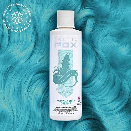 Arctic Fox Semi-Permanent Hair Dye, Vegan & Cruelty-Free, Pastel Blue, Ammonia-Free, Peroxide-Free, Conditioning Color, For Bleached Hair, Cotton Candy Dreams, 8 Fl Oz (Pack of 2) thumbnail 2